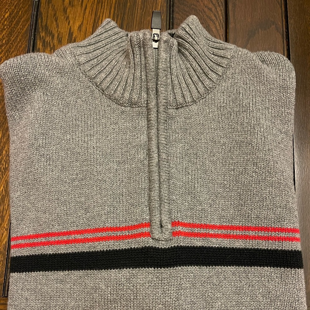 Half zip long sleeve sweater cotton